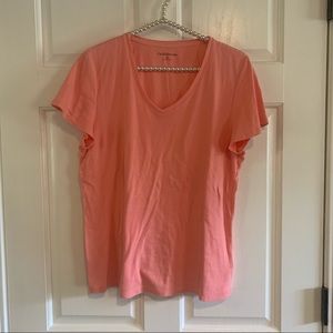 Croft & Barrow Ladies V-Neck 100% Cotton Short Sleeve Tee Size M